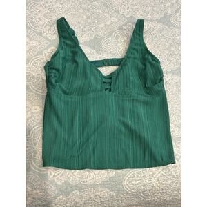 Ribbed Green Swim Top swimsuit tankini